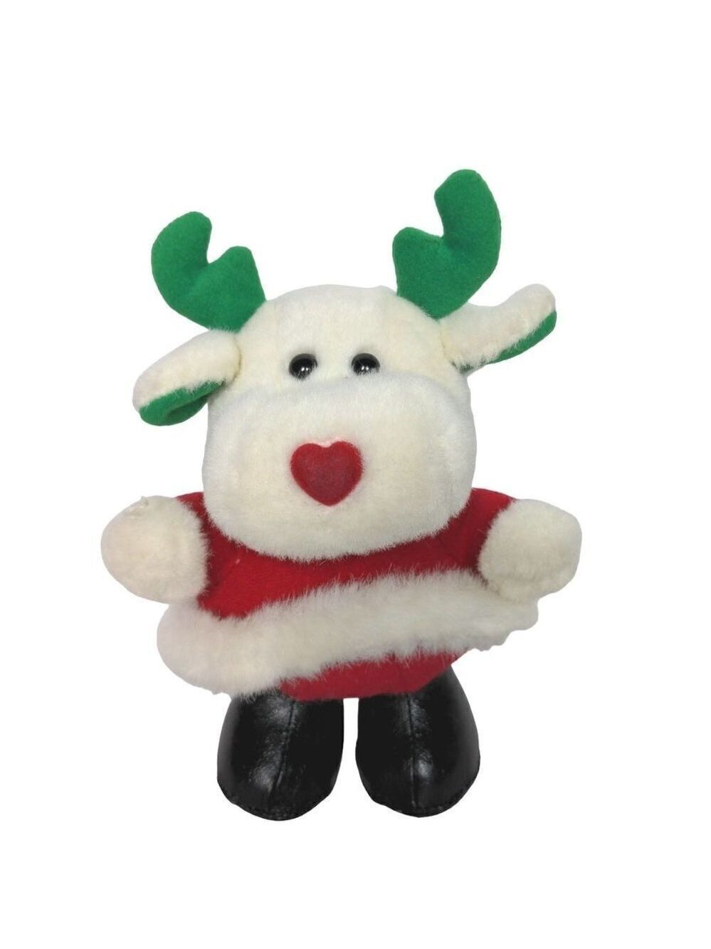 Soft Dreams Christmas Moose Plush Red Green White 8 Inch